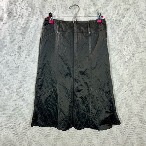 Y2K Gerry Weber grey a-line midi skirt size 6 - Picture 1 of 9